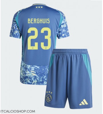 Ajax Steven Berghuis #23 Seconda Maglia Bambino 2024-25 Manica Corta (+ Pantaloni corti)